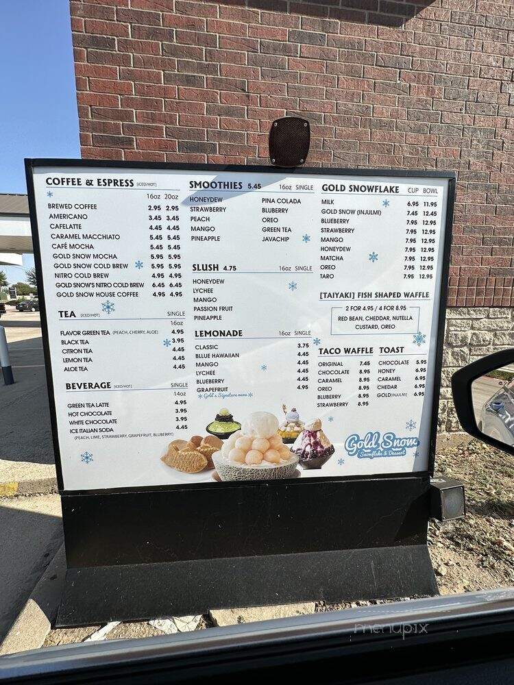 Gold Snow - Frisco, TX menu_pic