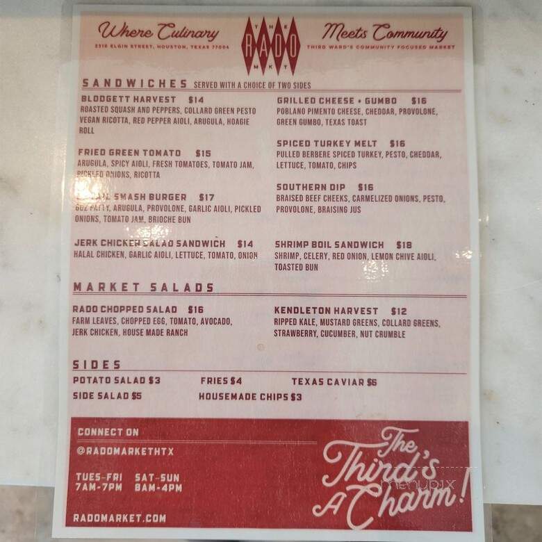 The Rado Market - Houston, TX menu_pic