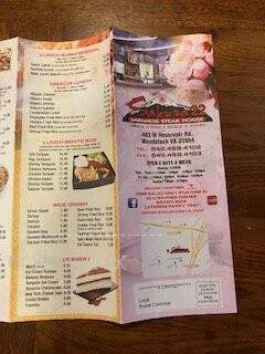 Sakura 22 - Woodstock, VA menu_pic