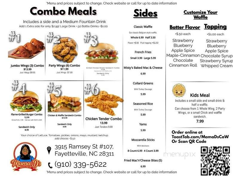 Mama D's Chicken and Waffles - Fayetteville, NC menu_pic