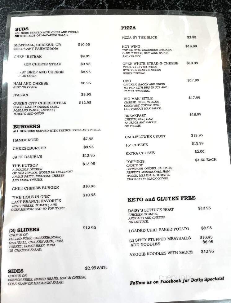 Daisys Cafe - Dickson City, PA menu_pic