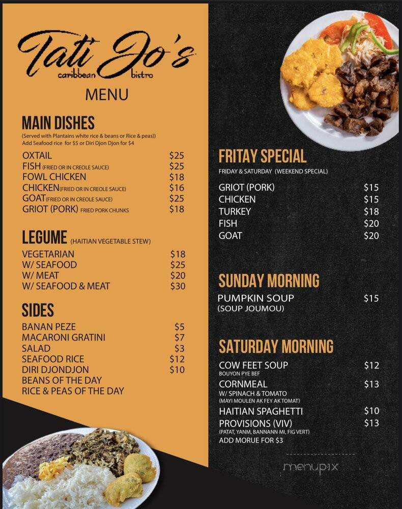 Tati Jo's Caribbean Bistro - Franklin Square, NY menu_pic