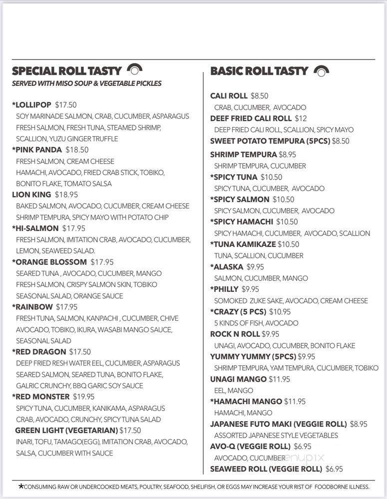 Takibi - Chicago, IL menu_pic