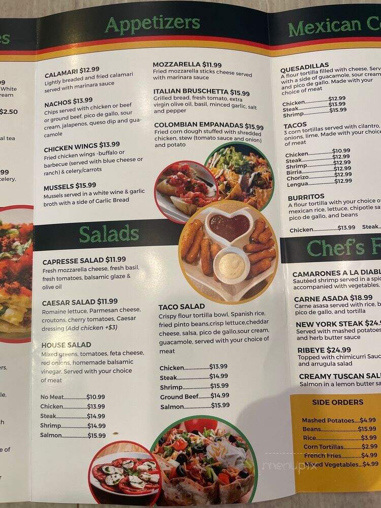 Los Tres Amigos Tex-Mex & Italian Cuisine - Alexandria, VA menu_pic
