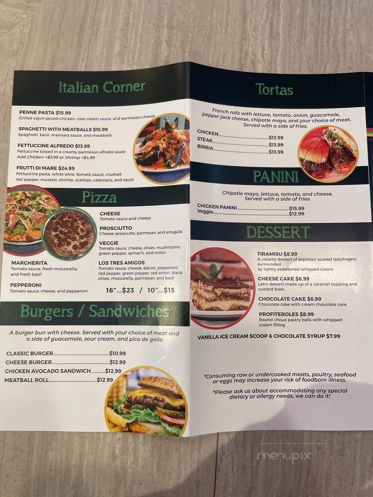 Los Tres Amigos Tex-Mex & Italian Cuisine - Alexandria, VA menu_pic