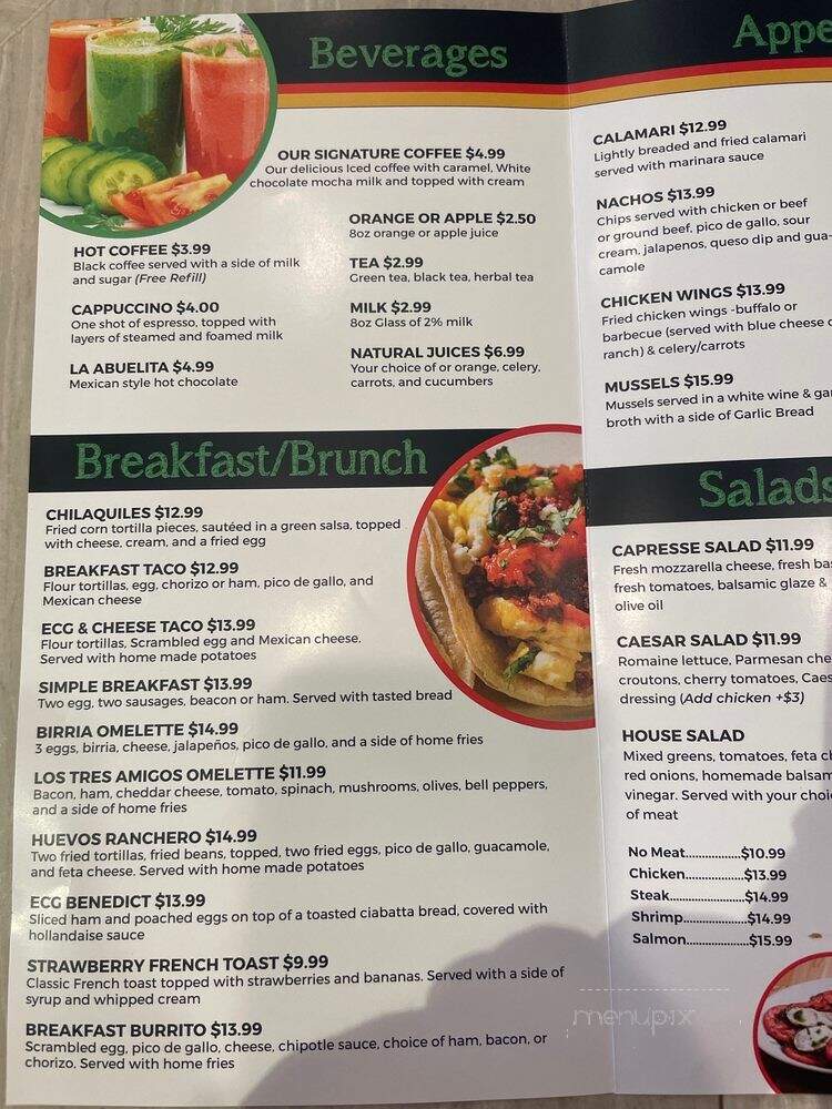 Los Tres Amigos Tex-Mex & Italian Cuisine - Alexandria, VA menu_pic