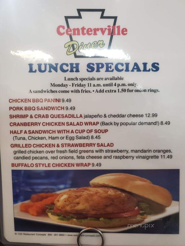 Centerville Diner 2 - Mount Joy, PA menu_pic