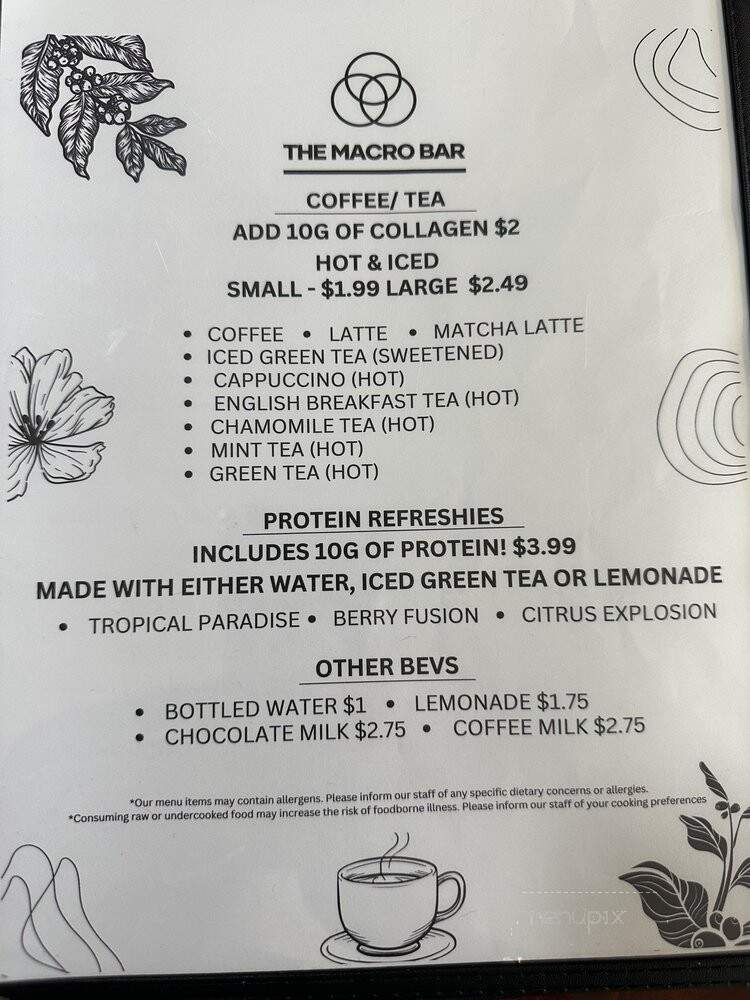 The Macro Bar - Cranston, RI menu_pic