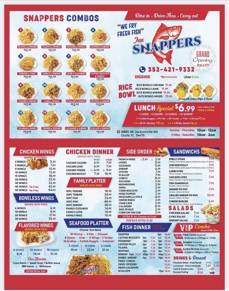 Jax Snappers Fish and Chicken - Ocala, FL menu_pic