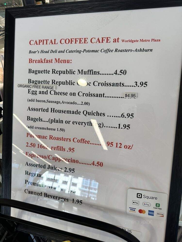 Capital Coffee Cafe - Herndon, VA menu_pic