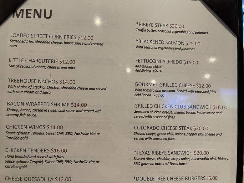 Tree House Restaurant - Westminster, CO menu_pic
