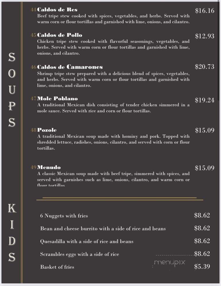 Villa's Restaurant - Ripon, CA menu_pic