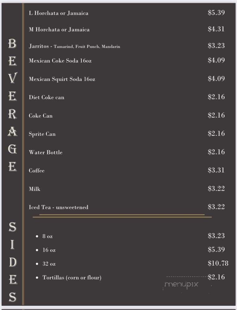 Villa's Restaurant - Ripon, CA menu_pic