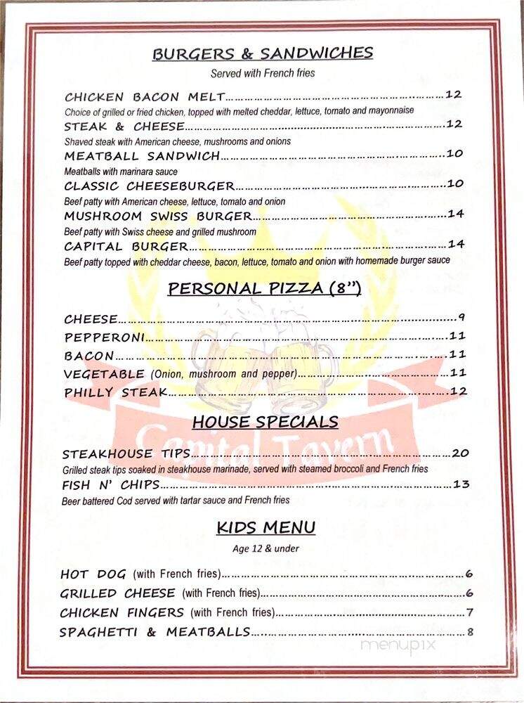 Capital Tavern - Philadelphia, PA menu_pic