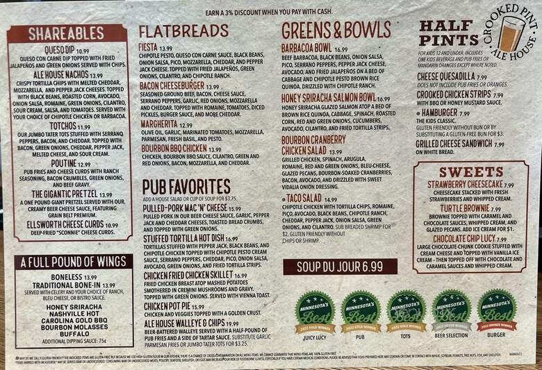 Crooked Pint Ale House - Mankato, MN menu_pic
