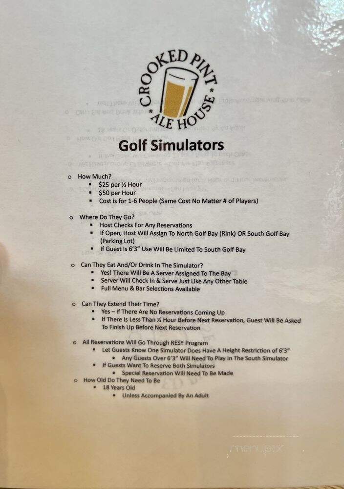 Crooked Pint Ale House - Mankato, MN menu_pic