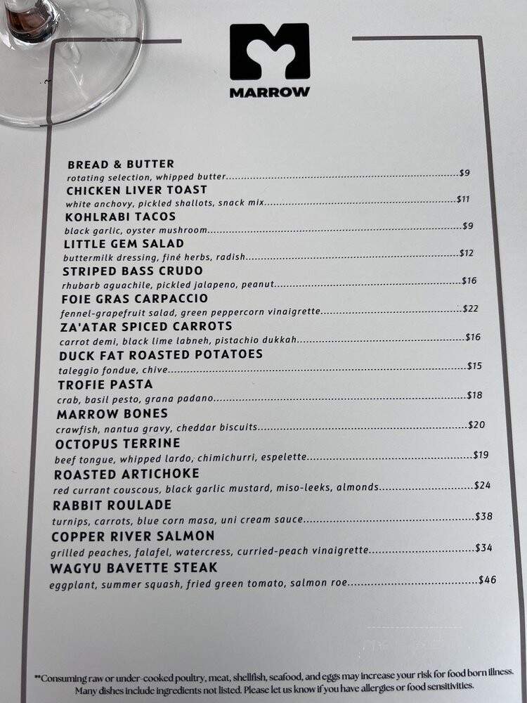 Marrow - Rochester, MN menu_pic