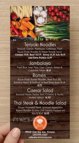 Cafe Select - Victoria, BC menu_pic