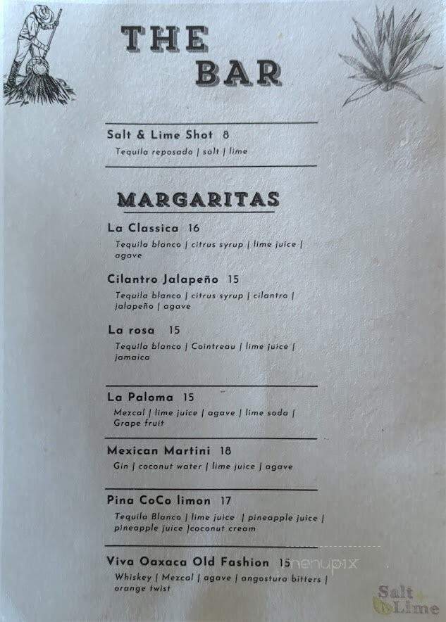 Salt and Lime - Del Mar, CA menu_pic