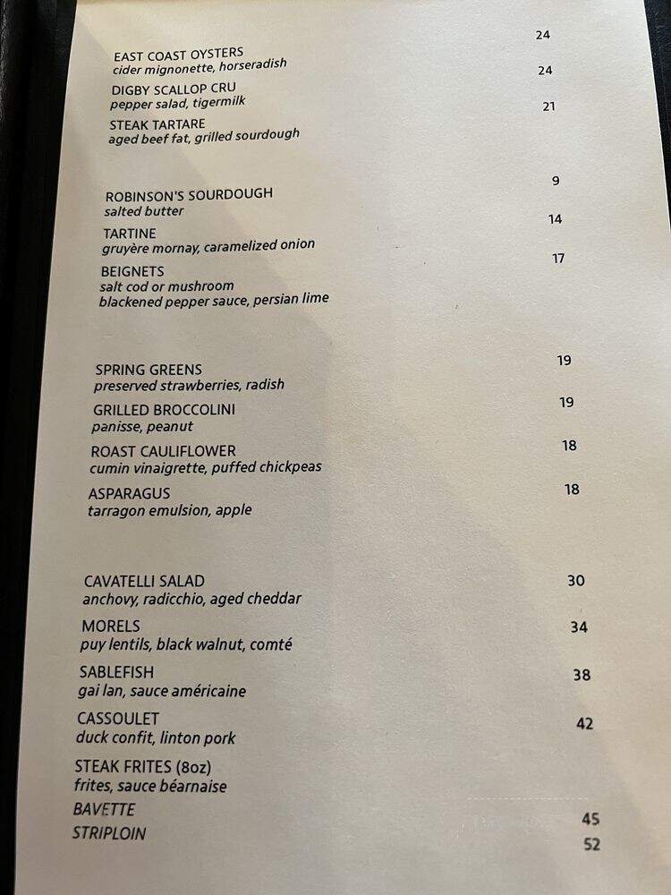 Parquet - Toronto, ON menu_pic