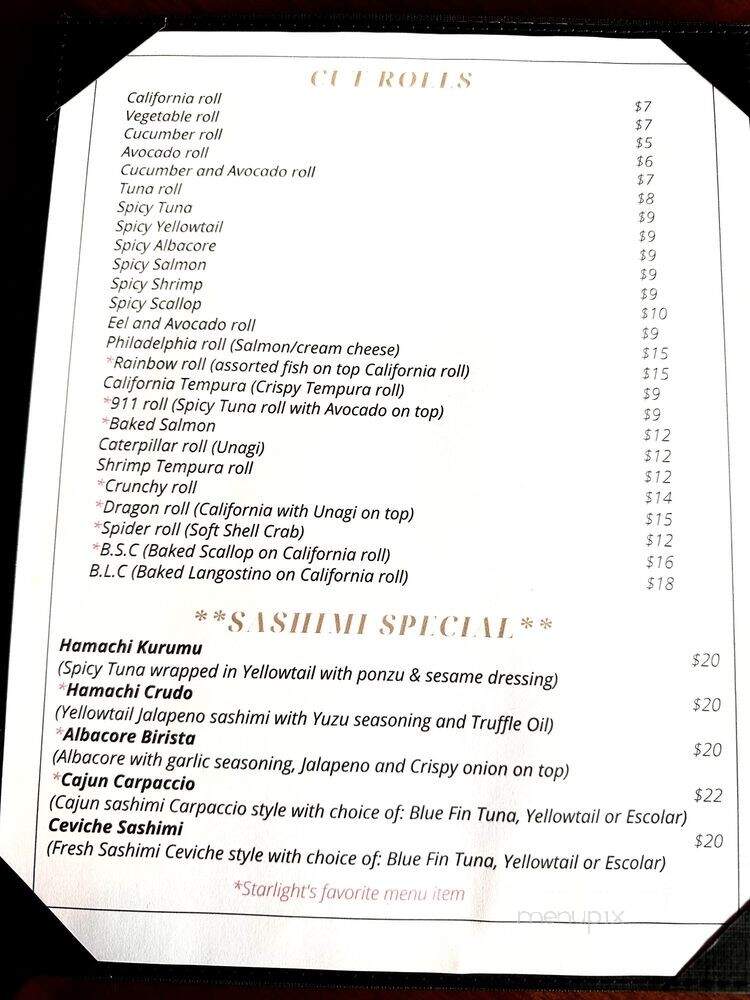 Starlight Sushi - Encino, CA menu_pic