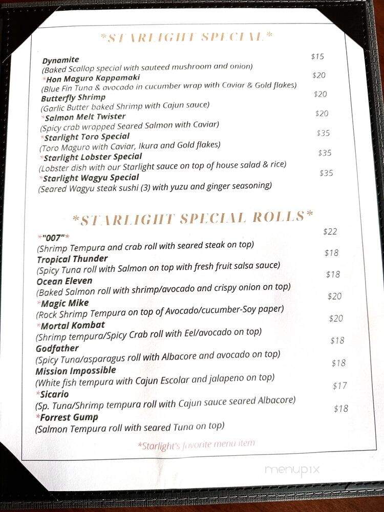 Starlight Sushi - Encino, CA menu_pic