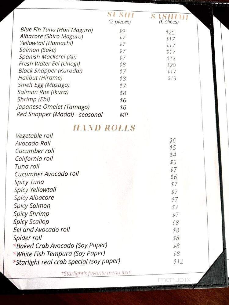 Starlight Sushi - Encino, CA menu_pic