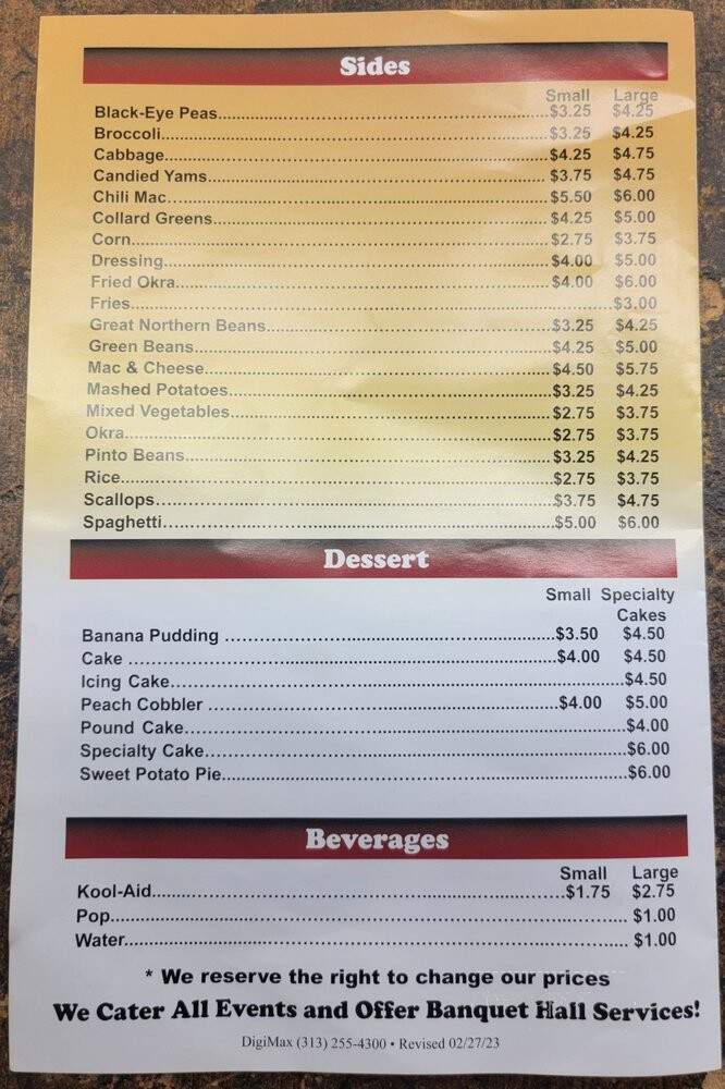 Mr B's Soul Food - Inkster, MI menu_pic