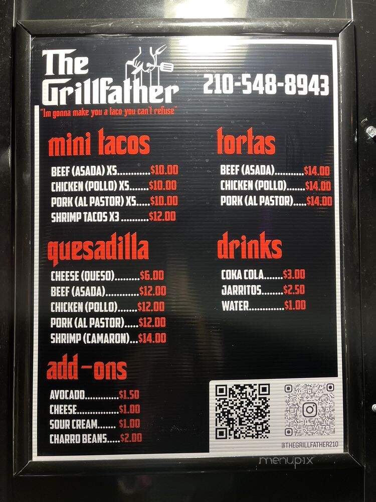 The Grillfather - San Antonio, TX menu_pic