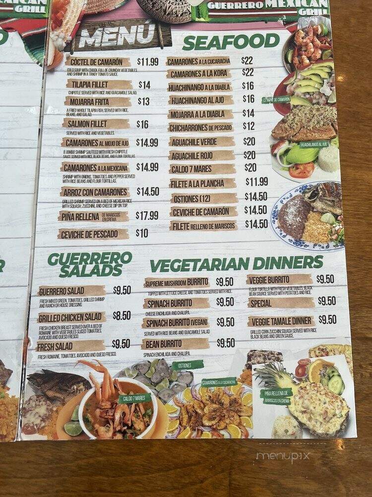 Guerrero Mexican Grill - Leeds, AL menu_pic