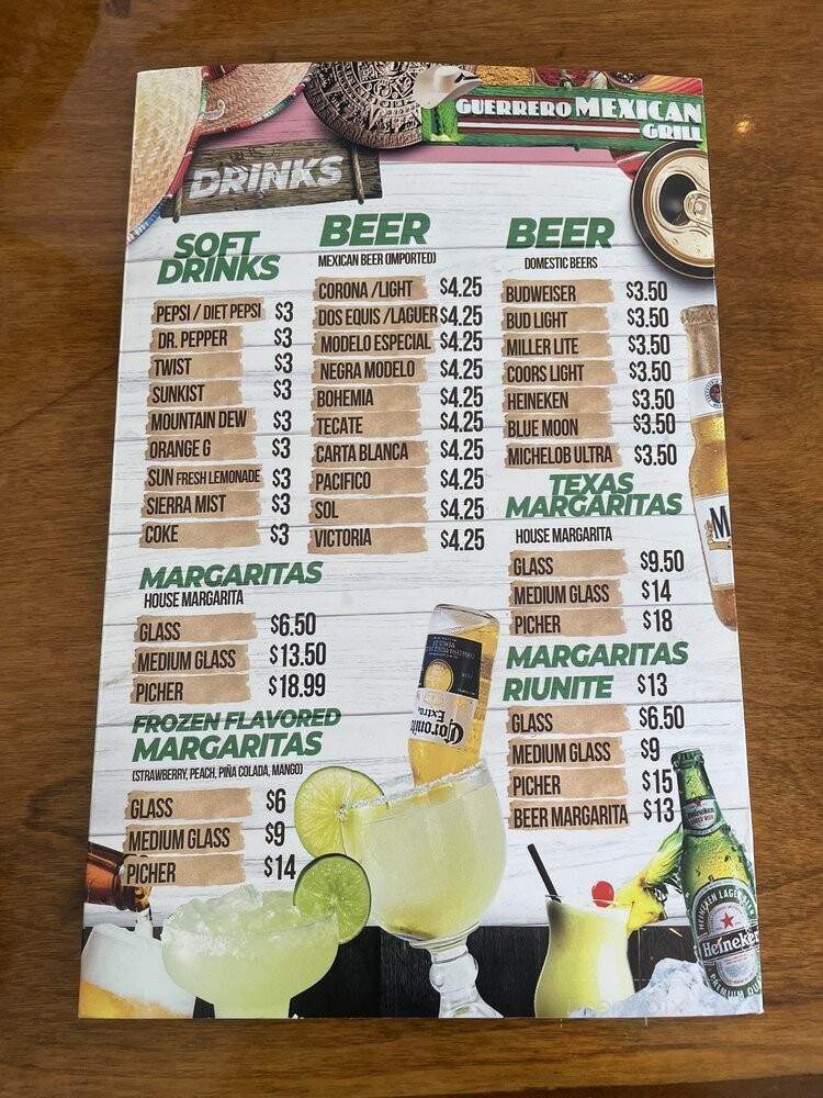 Guerrero Mexican Grill - Leeds, AL menu_pic