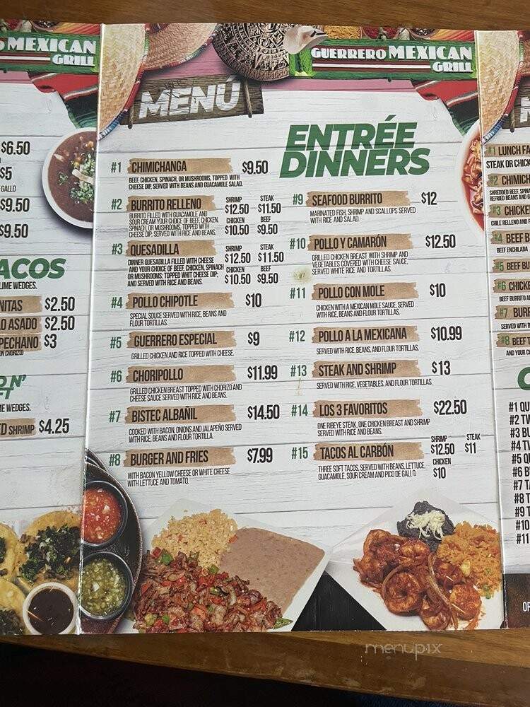 Guerrero Mexican Grill - Leeds, AL menu_pic