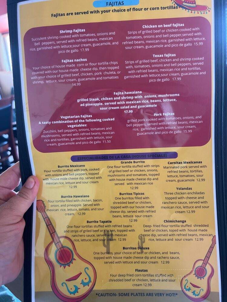 Panchitos Mexican Restaurant - Lawton, OK menu_pic