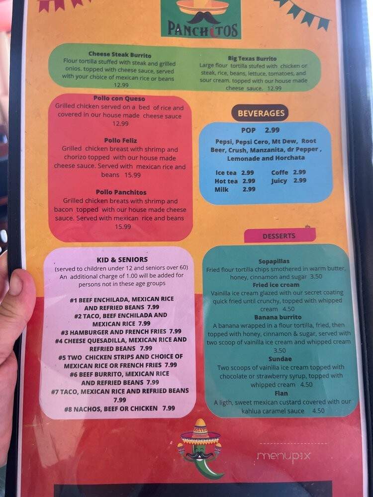 Panchitos Mexican Restaurant - Lawton, OK menu_pic