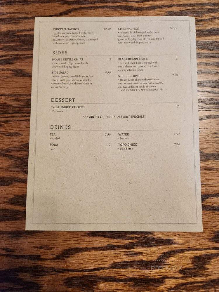 Rosewood Local Eatery - Paris, TX menu_pic