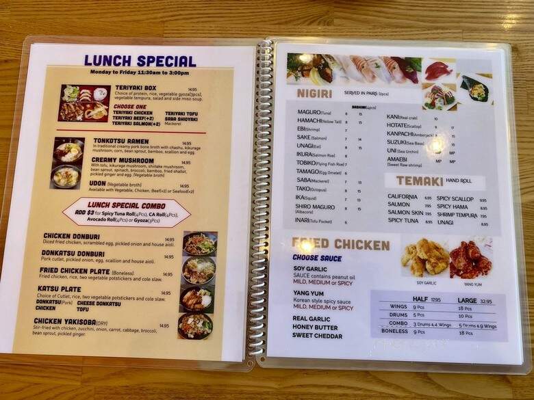 Haruki Japanese Restaurant - Oakland, CA menu_pic
