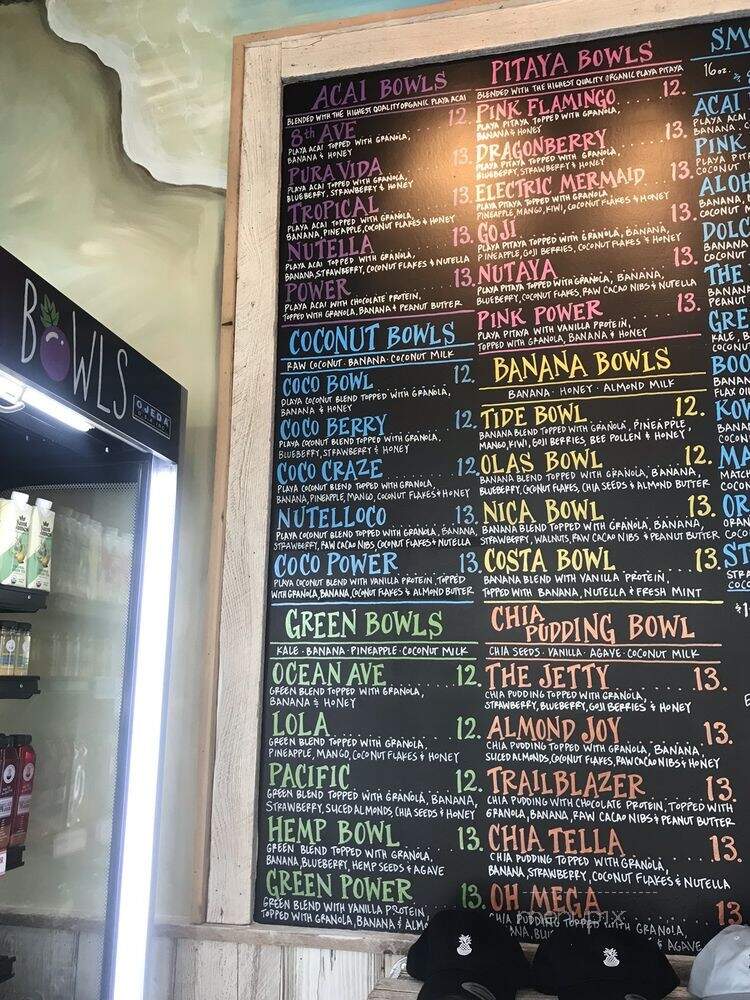 Playa Bowls - St. Pete Beach, FL menu_pic