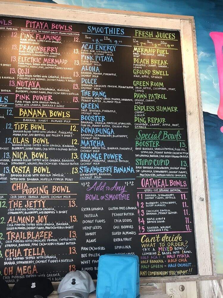 Playa Bowls - St. Pete Beach, FL menu_pic