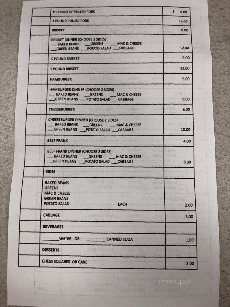 C&L Don't Need No Sauce BBQ - Louisville, KY menu_pic