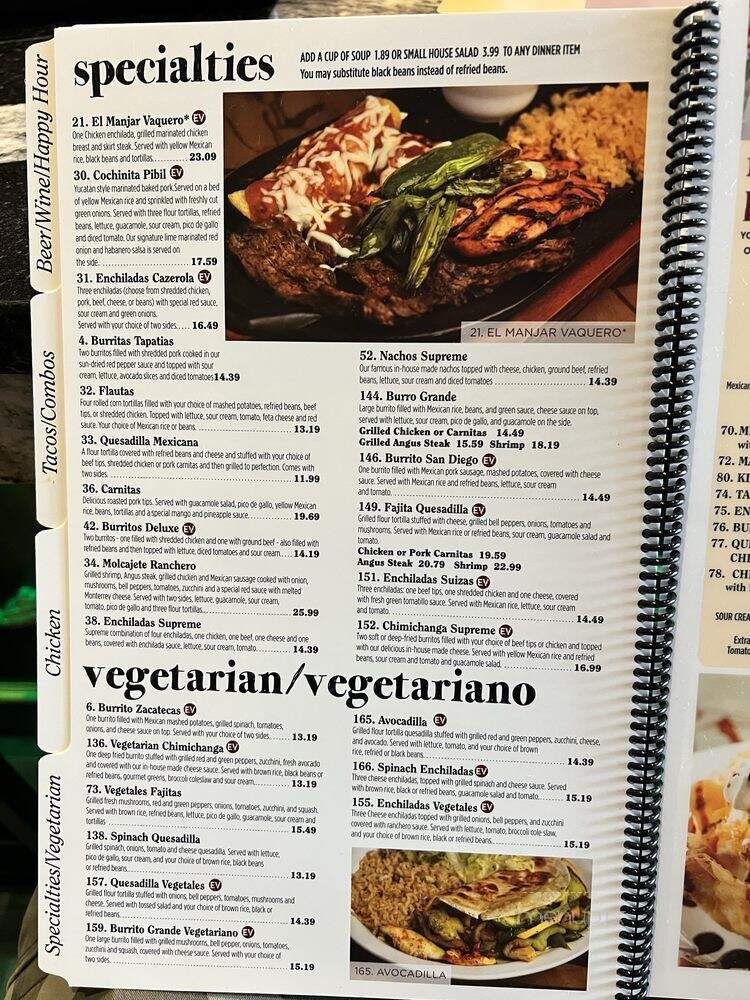 El Vaquero - Cincinnati, OH menu_pic