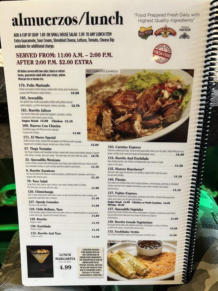 El Vaquero - Cincinnati, OH menu_pic