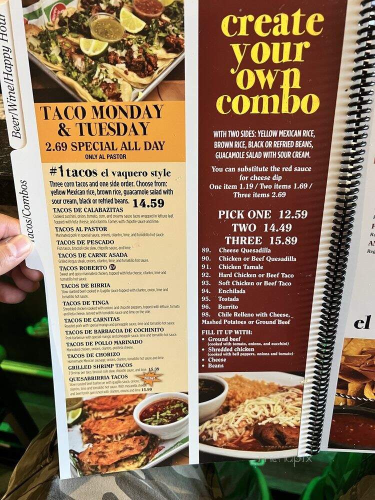 El Vaquero - Cincinnati, OH menu_pic