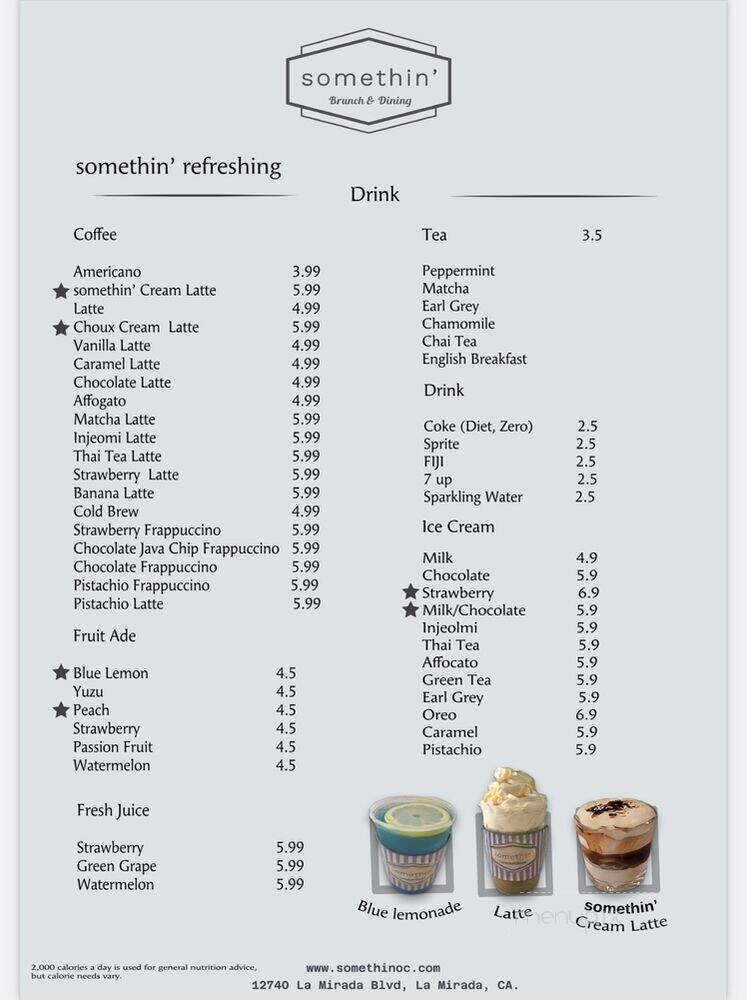 Somethin' - La Mirada, CA menu_pic