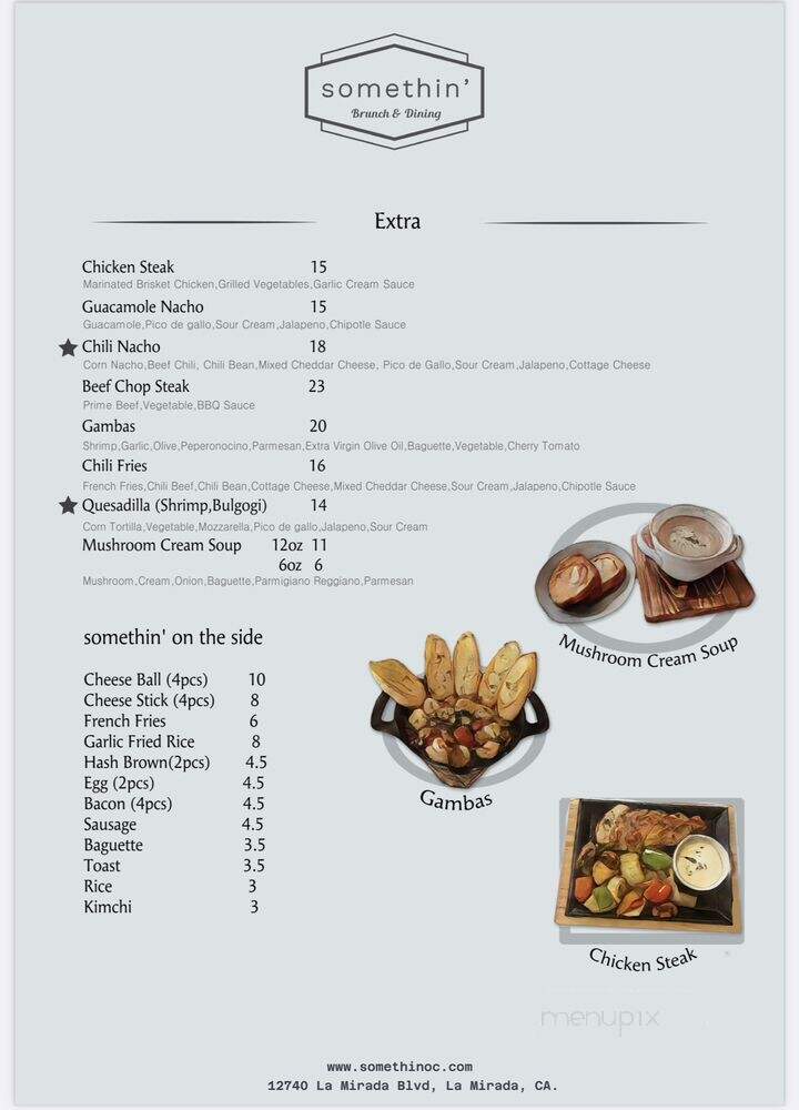 Somethin' - La Mirada, CA menu_pic
