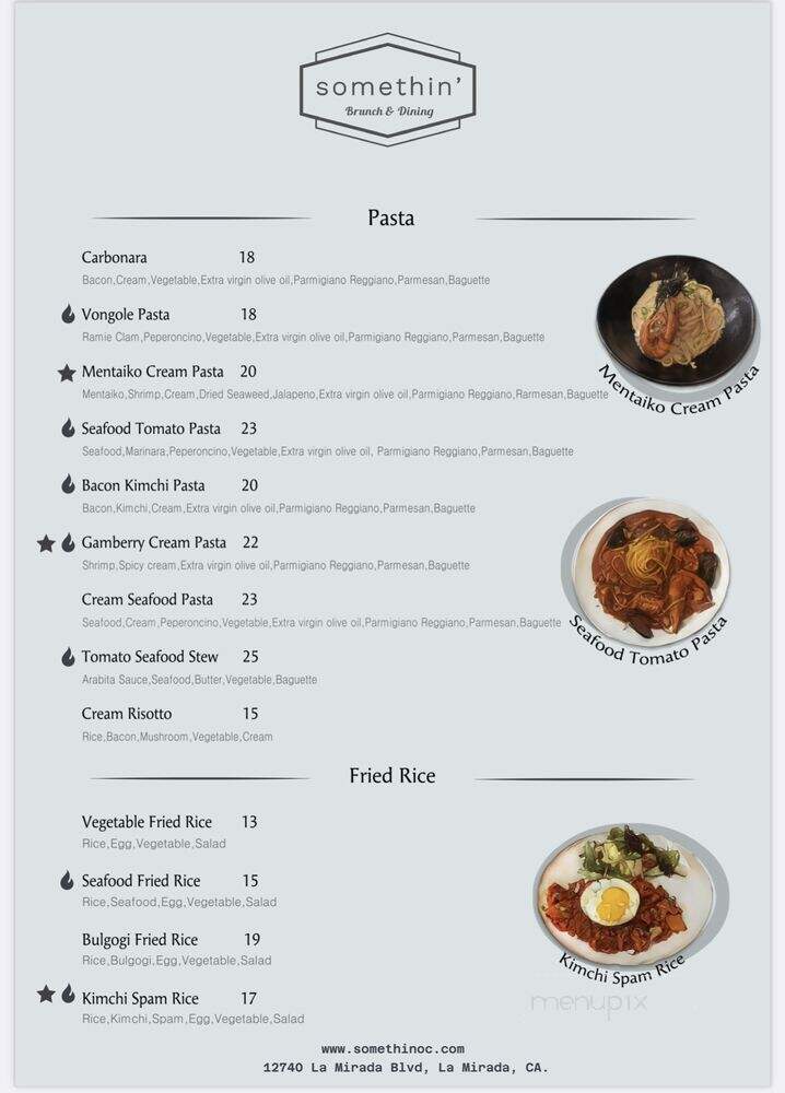 Somethin' - La Mirada, CA menu_pic