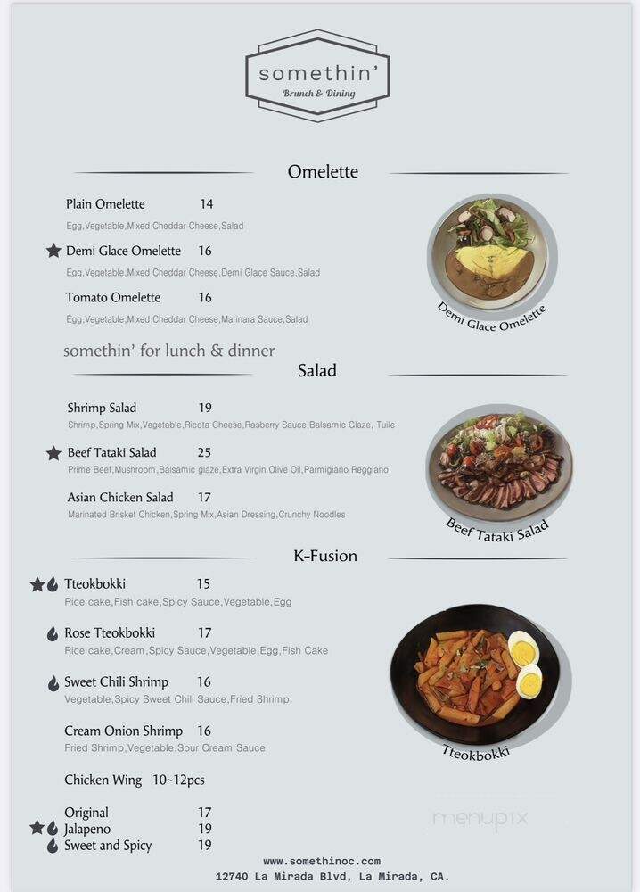 Somethin' - La Mirada, CA menu_pic