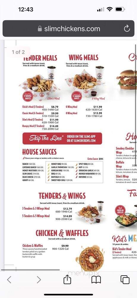 Slim Chickens - Meridian, ID menu_pic
