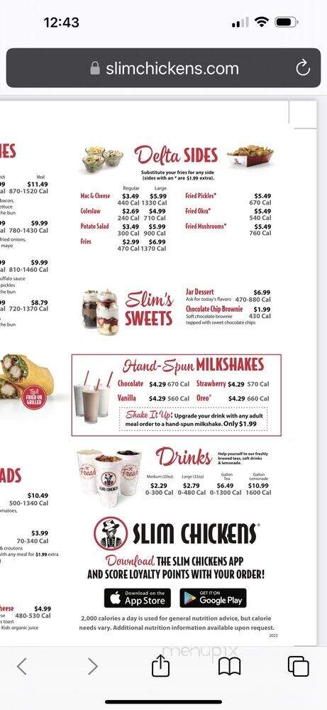 Slim Chickens - Meridian, ID menu_pic