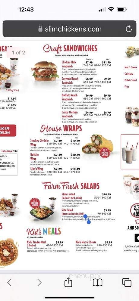 Slim Chickens - Meridian, ID menu_pic