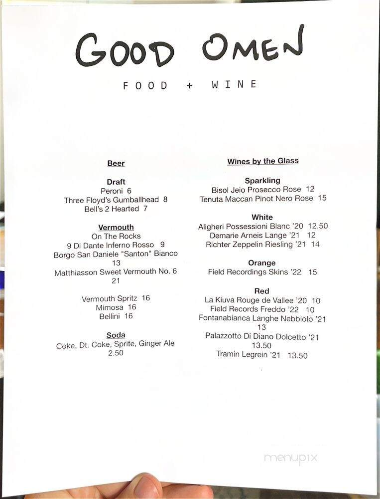 Good Omen - Zionsville, IN menu_pic